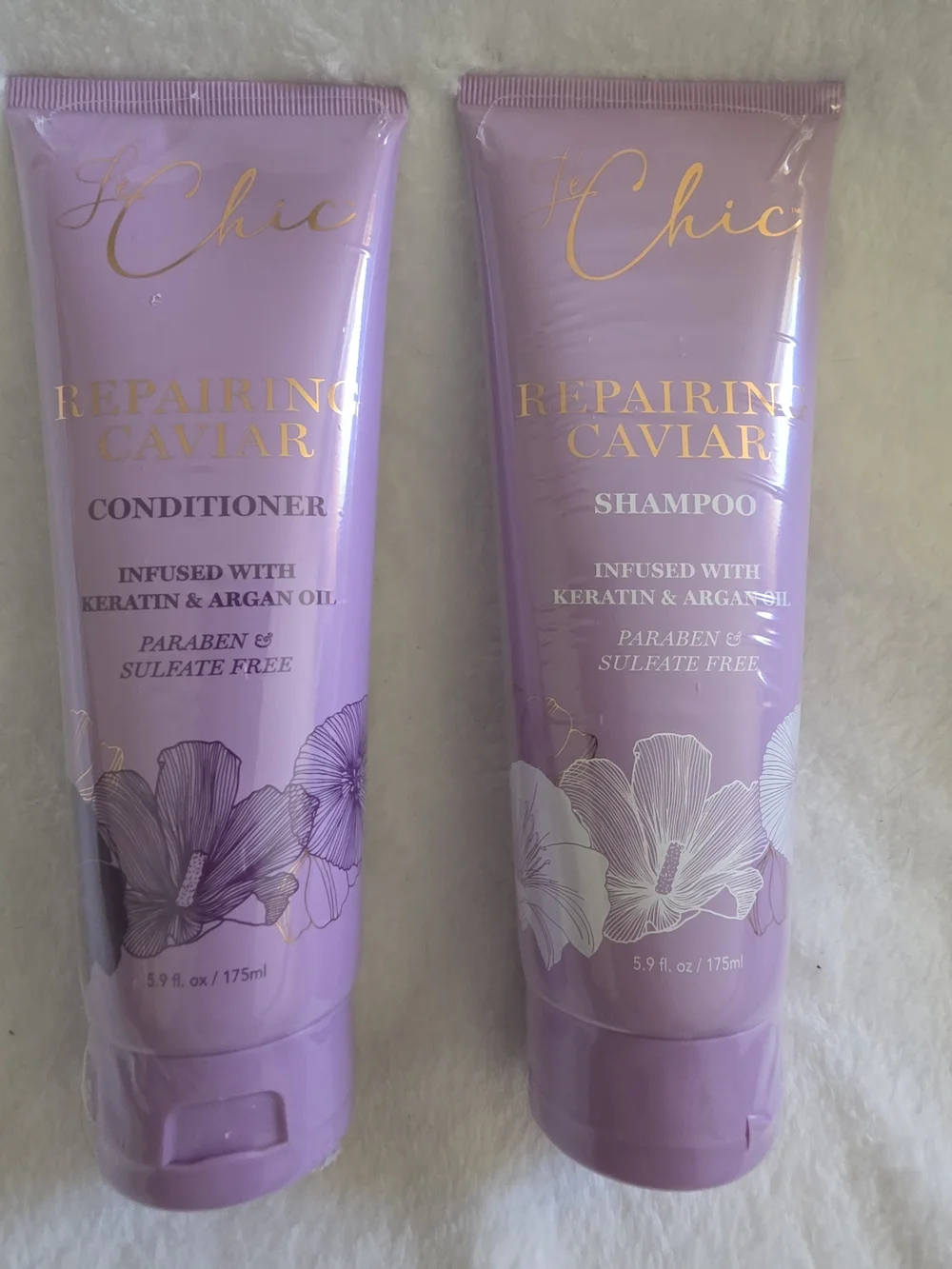 LE Chic Repairing Caviar Lavender Shampoo & Conditioner Set - Purple